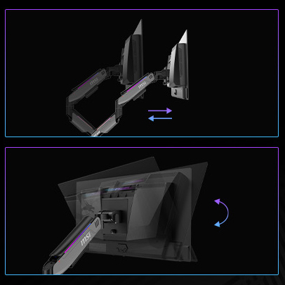 MSI MPG MT201DR V2 Premium RGB Dual Monitor Stand Arms