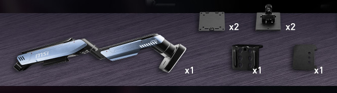 MSI MPG MT201DR V2 Premium RGB Dual Monitor Stand Arms