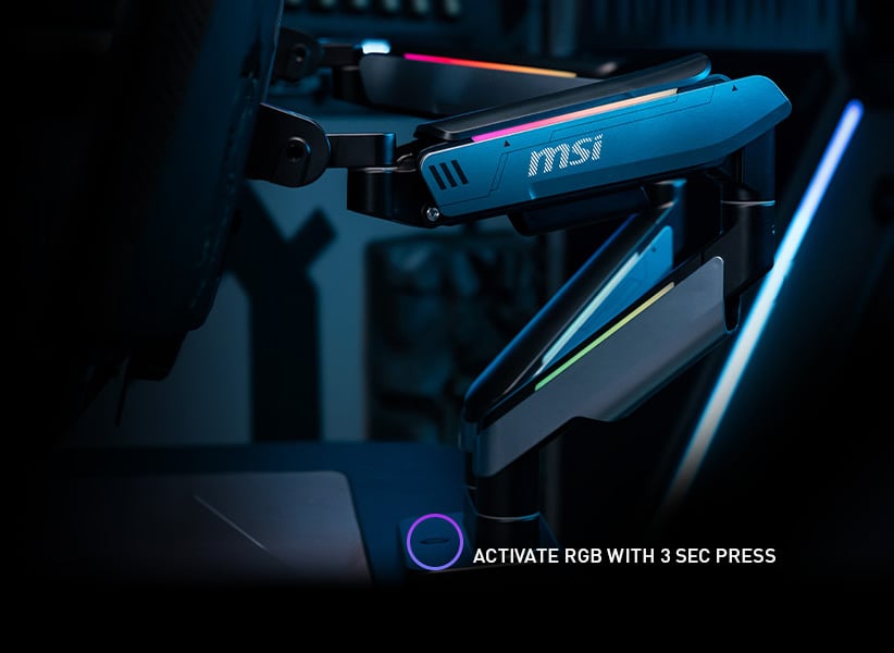 MSI MPG MT201DR V2 Premium RGB Dual Monitor Stand Arms