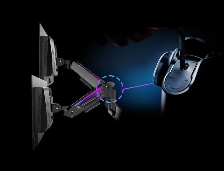 MSI MPG MT201DR V2 Premium RGB Dual Monitor Stand Arms