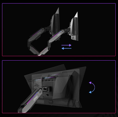 MSI MPG MT201R V2 Premium RGB Single Monitor Stand Arm