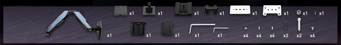 MSI MPG MT201R V2 Premium RGB Single Monitor Stand Arm