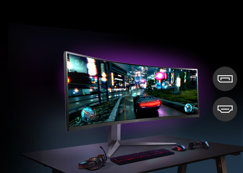 LG 45GR65DC-B Ultragear Curved Gaming Monitor
