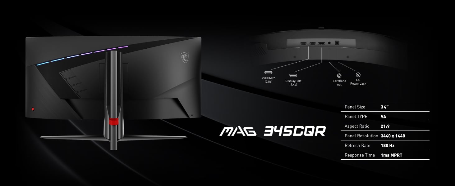 MSI MAG345CQR Curved Gaming Monitor
