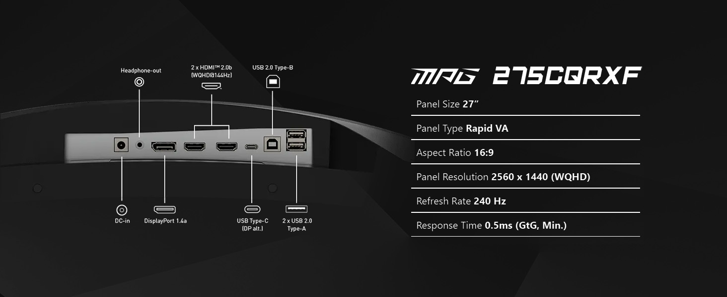 MSI MPG 275CQRXF Computer Monitor