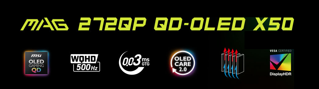 MSI MAG 272QP QD-OLED X50 Gaming Monitor
