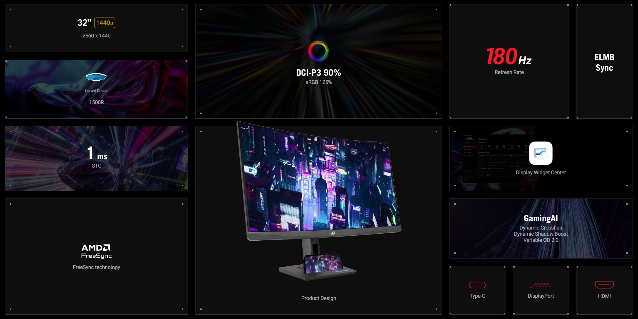 ASUS ROG Strix XG32WCS Gaming Monitor