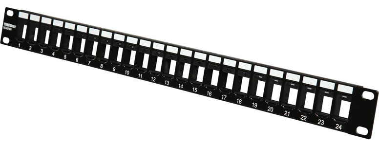 TRENDnet 24-Port Blank Keystone 1U Patch Panel, 1U 19" Metal Rackmount Housing, Recommended With TC-K25C6 & TC-K50C6 Cat6 Keystone Jacks (Sold Separately), Black, TC-KP24 2 image
