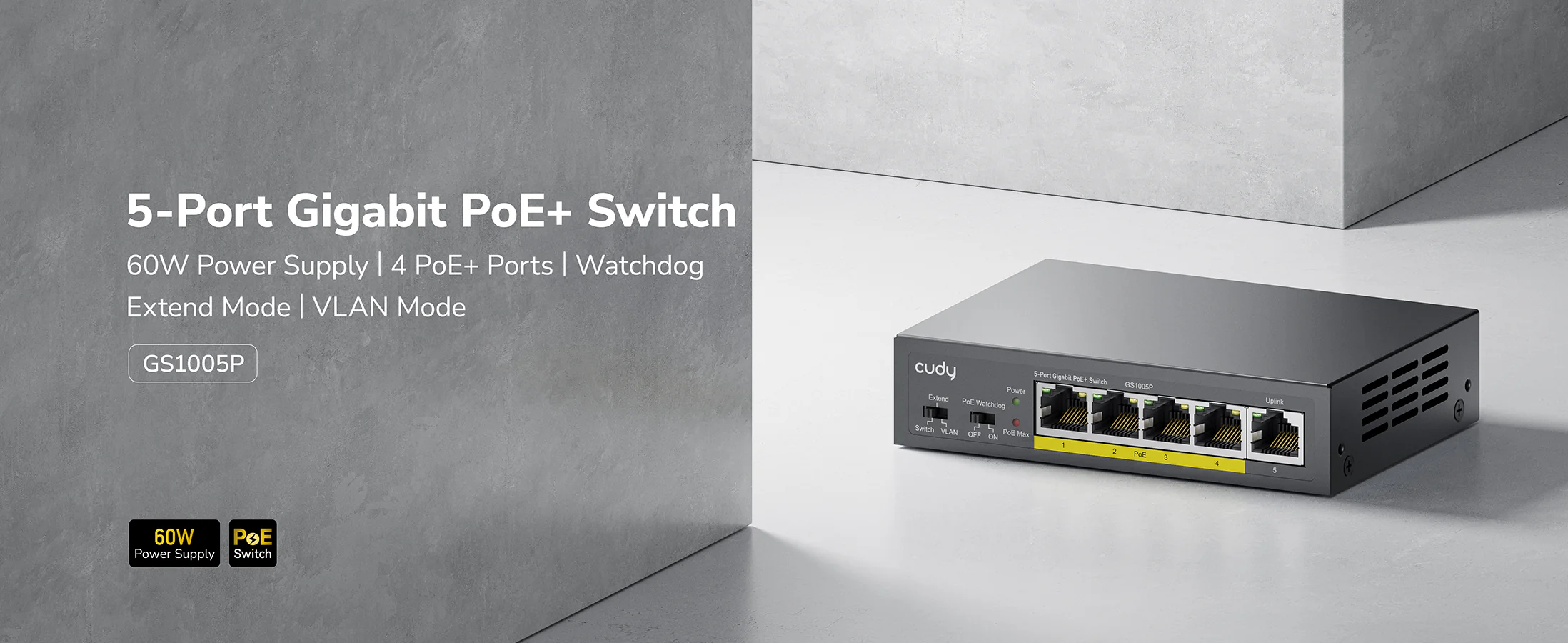 Cudy GS1005P 5-Port Gigabit POE+ Switch