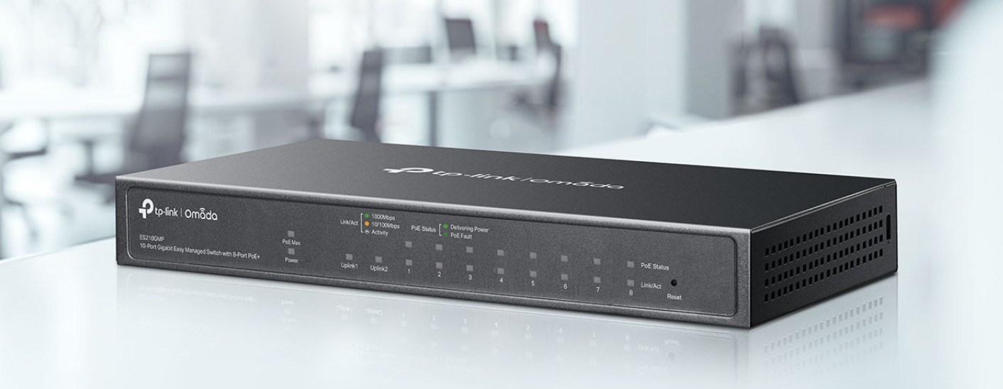 TP-Link Omada ES210GMP 8 Ports POE+ Compliant Gigabit Easy Managed Switch with SFP