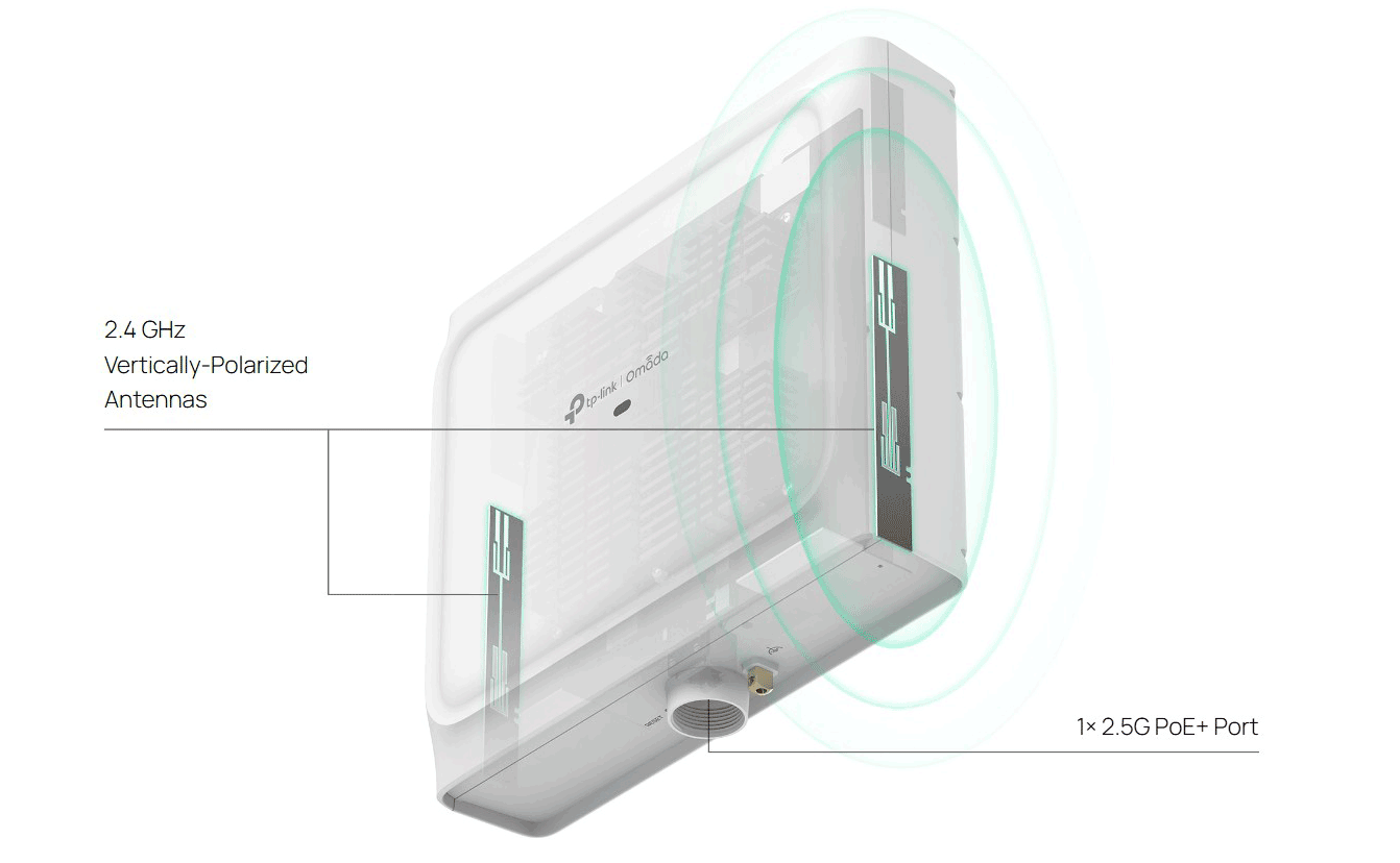 TP-LINK EAP772-Outdoor Omada Tri-Band Omnidirectional BE9300 Indoor/Outdoor WiFi 7 Access Point