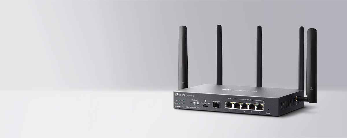 TP-Link ER706W-4G Omada 4G+ Cat6 AX3000 Gigabit VPN Gateway Router