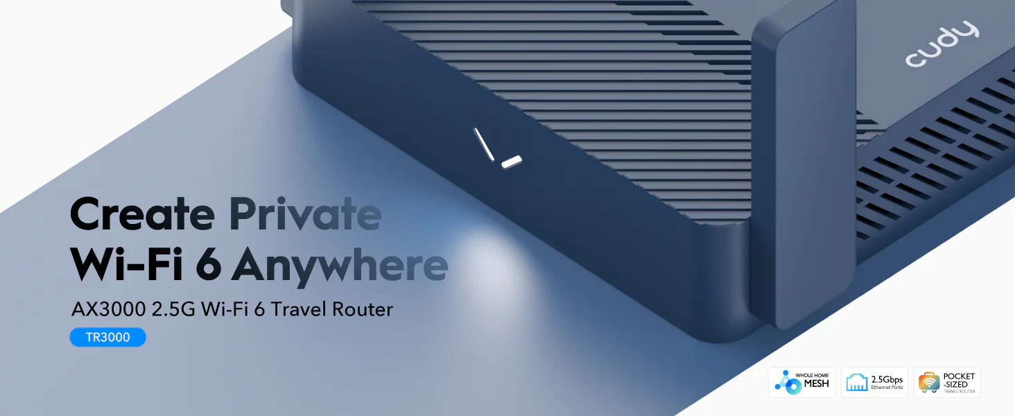 Cudy AX3000 2.5G Wi-Fi 6 Mini VPN Router TR3000