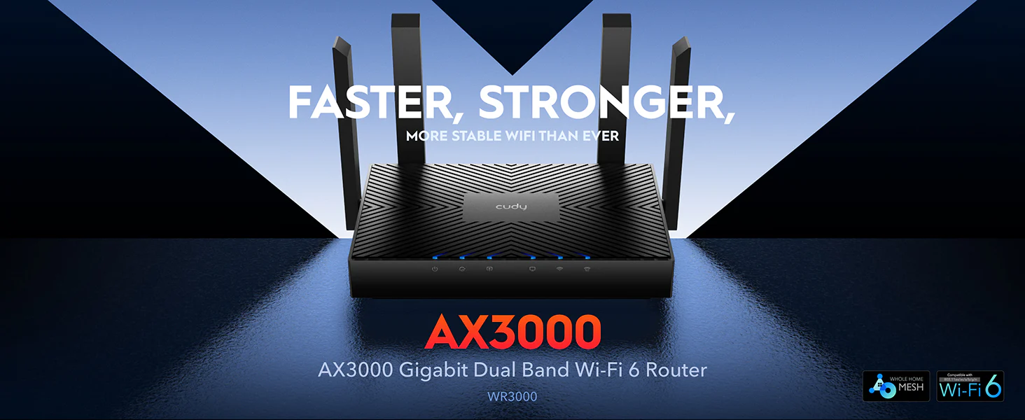 Cudy AX3000 Gigabit Mesh Wi-Fi 6 Router WR3000