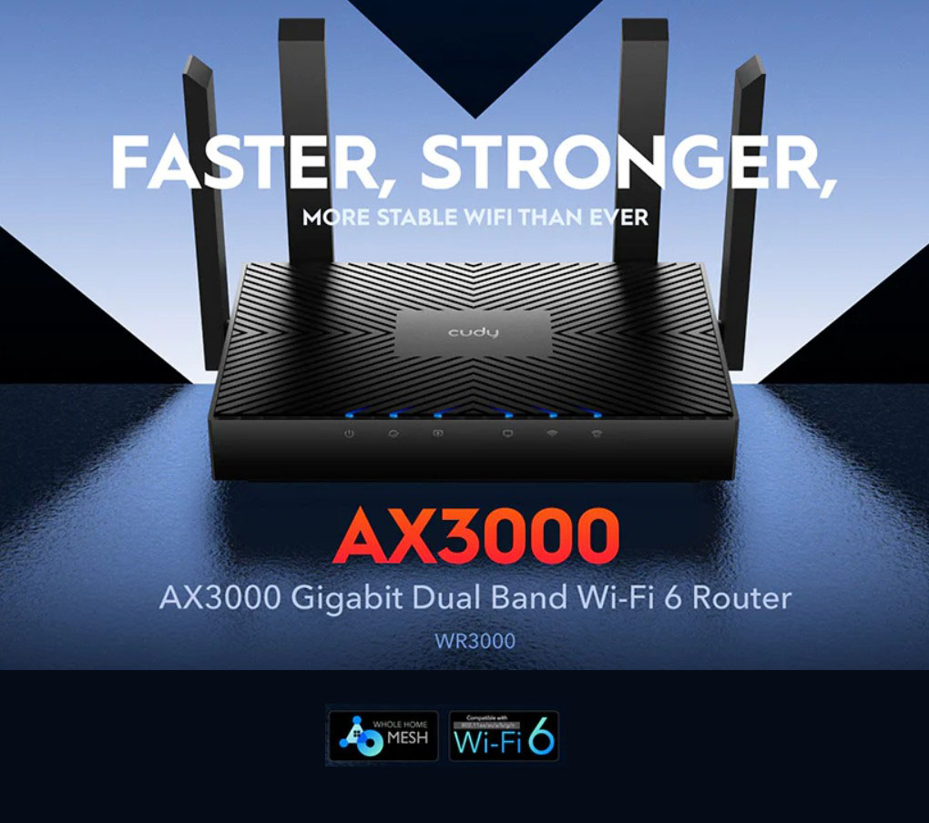 Cudy AX3000 Gigabit Mesh Wi-Fi 6 Router WR3000