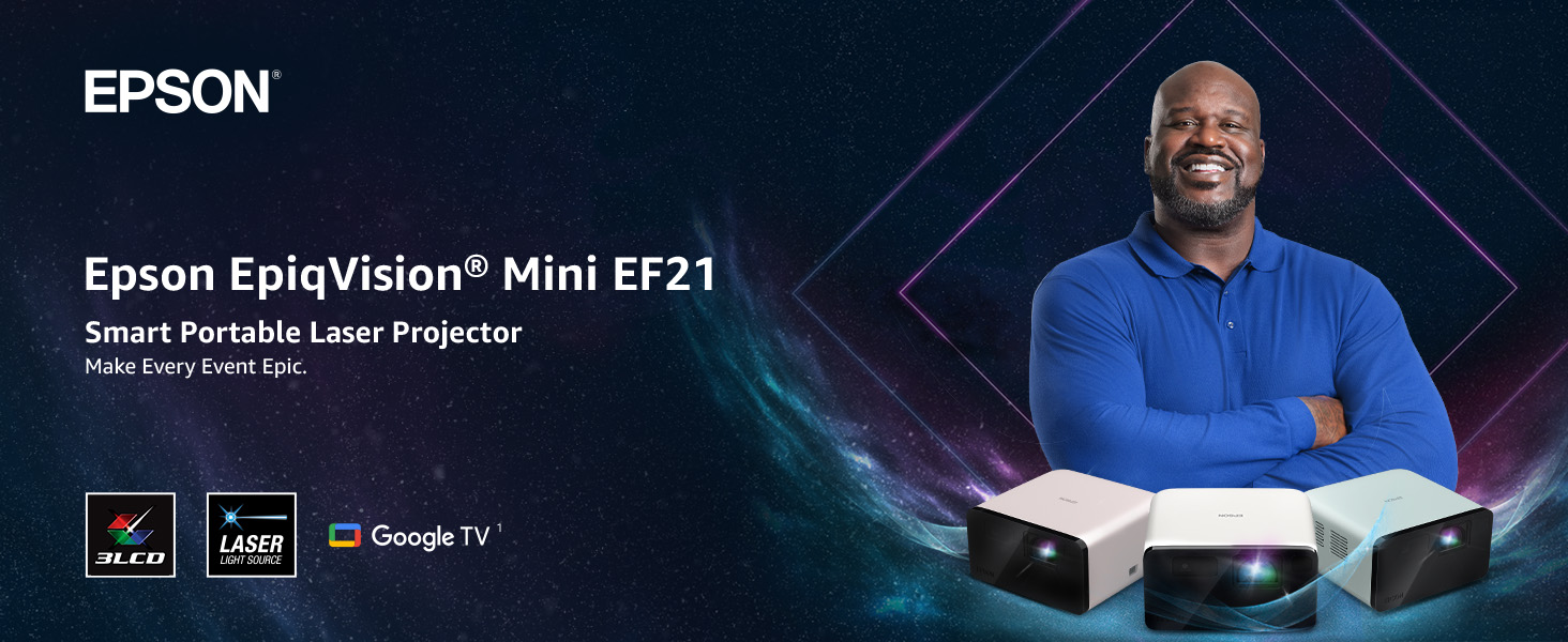 Epson EpiqVision Mini EF21 Portable Smart Laser Projector