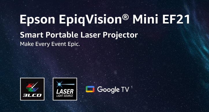Epson EpiqVision Mini EF21 Portable Smart Laser Projector