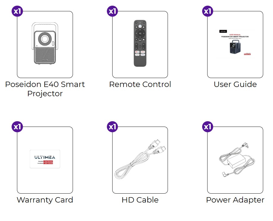 ULTIMEA Poseidon E40 4K Native Full HD All -in-one Portable Smart Projector