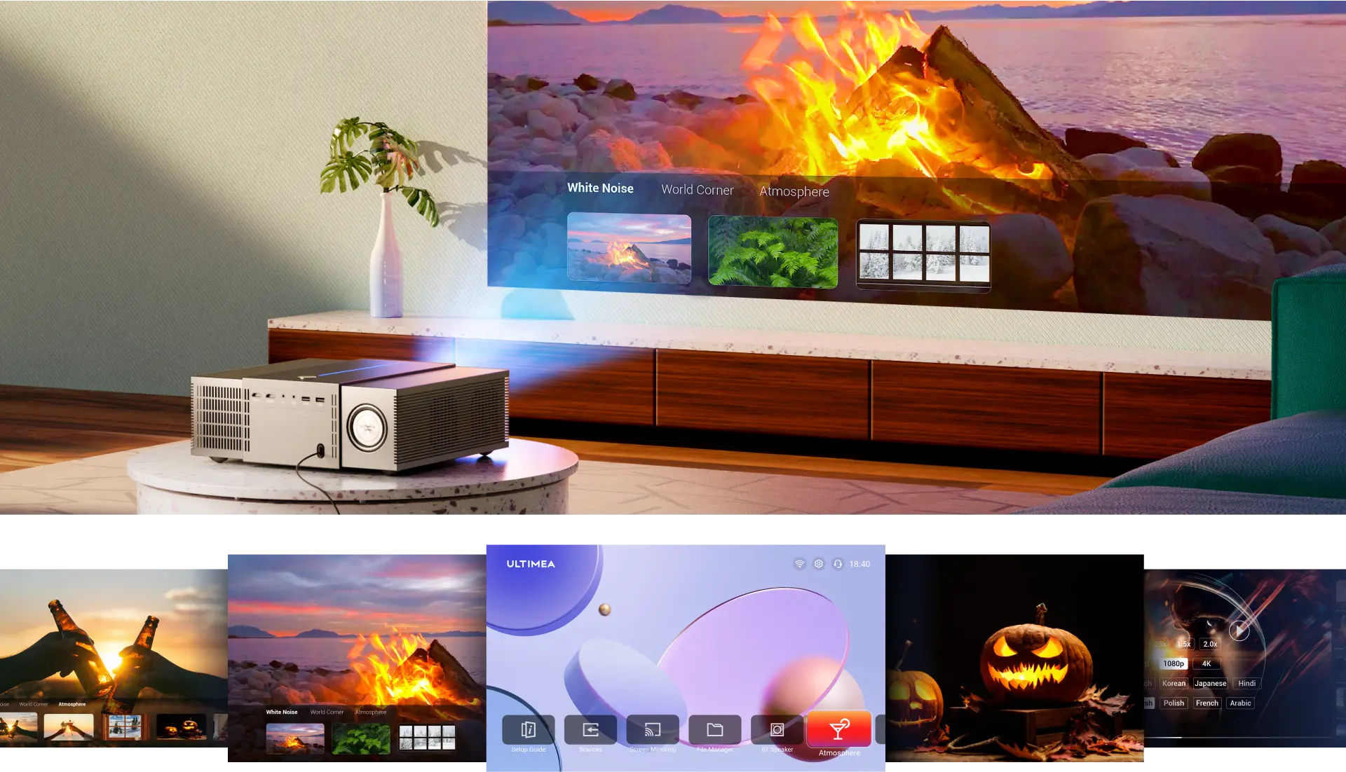 ULTIMEA Apollo P60 Native 1080P Bluetooth Home Theater Projector
