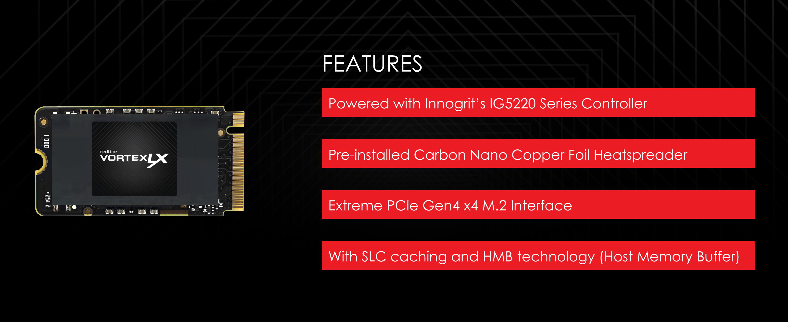 Vortex Redline 2TB PCIe Gen4 x4 NVMe 1.4 Solid State Drive - MKNSSDVL2TB-D4 4 Vortex Redline Solid State Drive