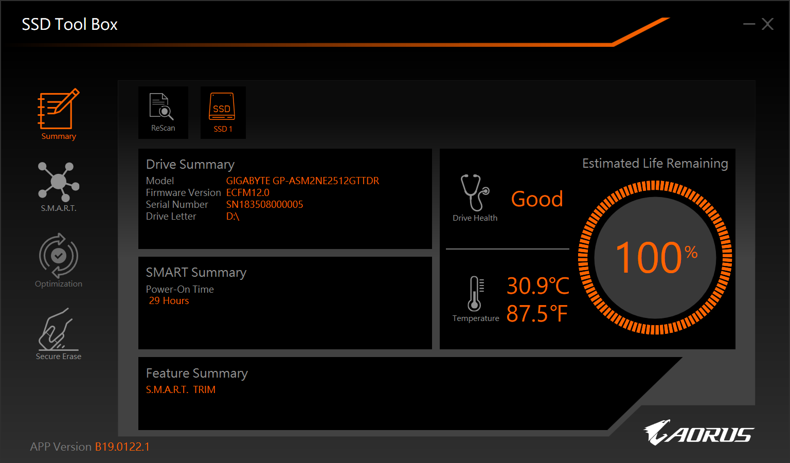 GIGABYTE AORUS Gen4 7000s M.2 2280 1TB PCI-Express 4.0 x4, NVMe 1.4 3D TLC Internal Solid State Drive (SSD) GP-AG70S1TB 16 image for this item