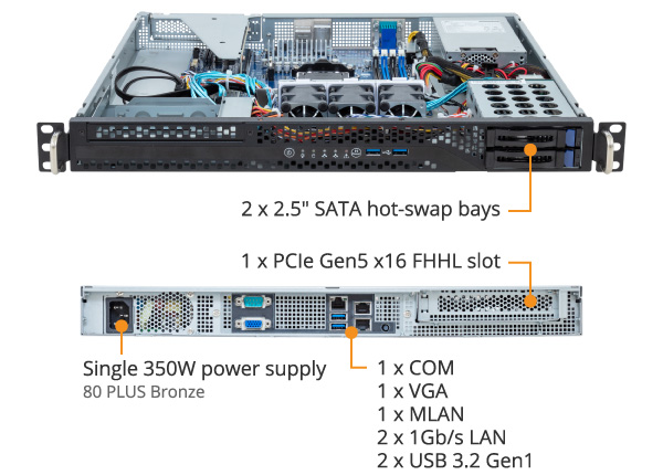 Gigabyte R113-C10 Rev. AA01 1U Rack Server
