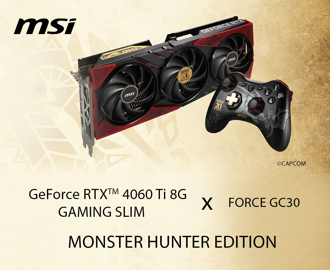 MSI Gaming GeForce RTX 4060 Ti 8G GAMING SLIM MONSTER HUNTER EDITION Video Card