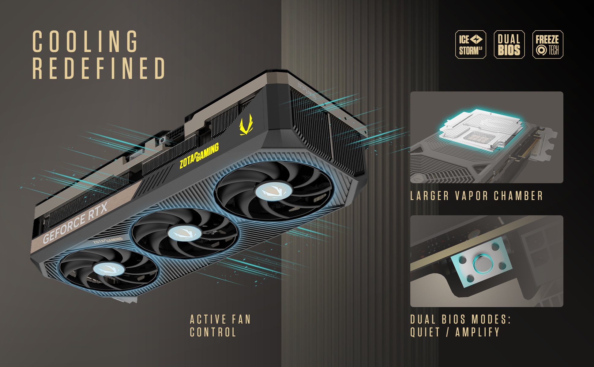 Advanced cooling GPU with IceStorm 3.0, Dual Bios: Performance / Quiet, best for 4K / VR gaming