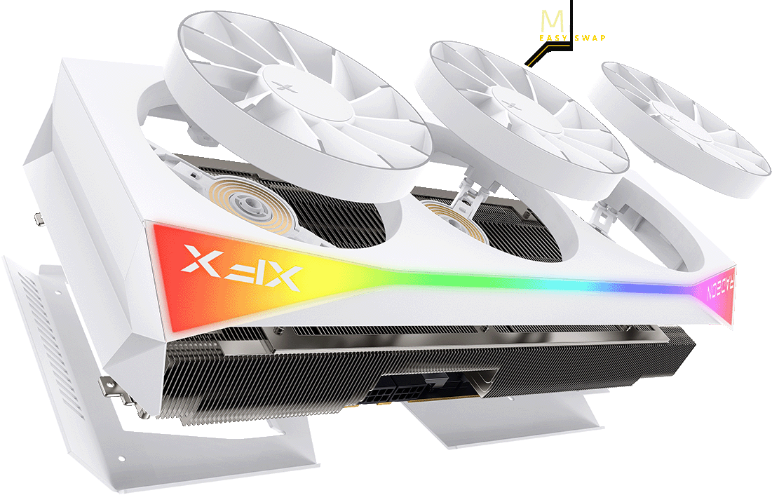 XFX Mercury AMD Radeon RX 9070XT OC White Magnetic Air Edition with RGB Graphics Card