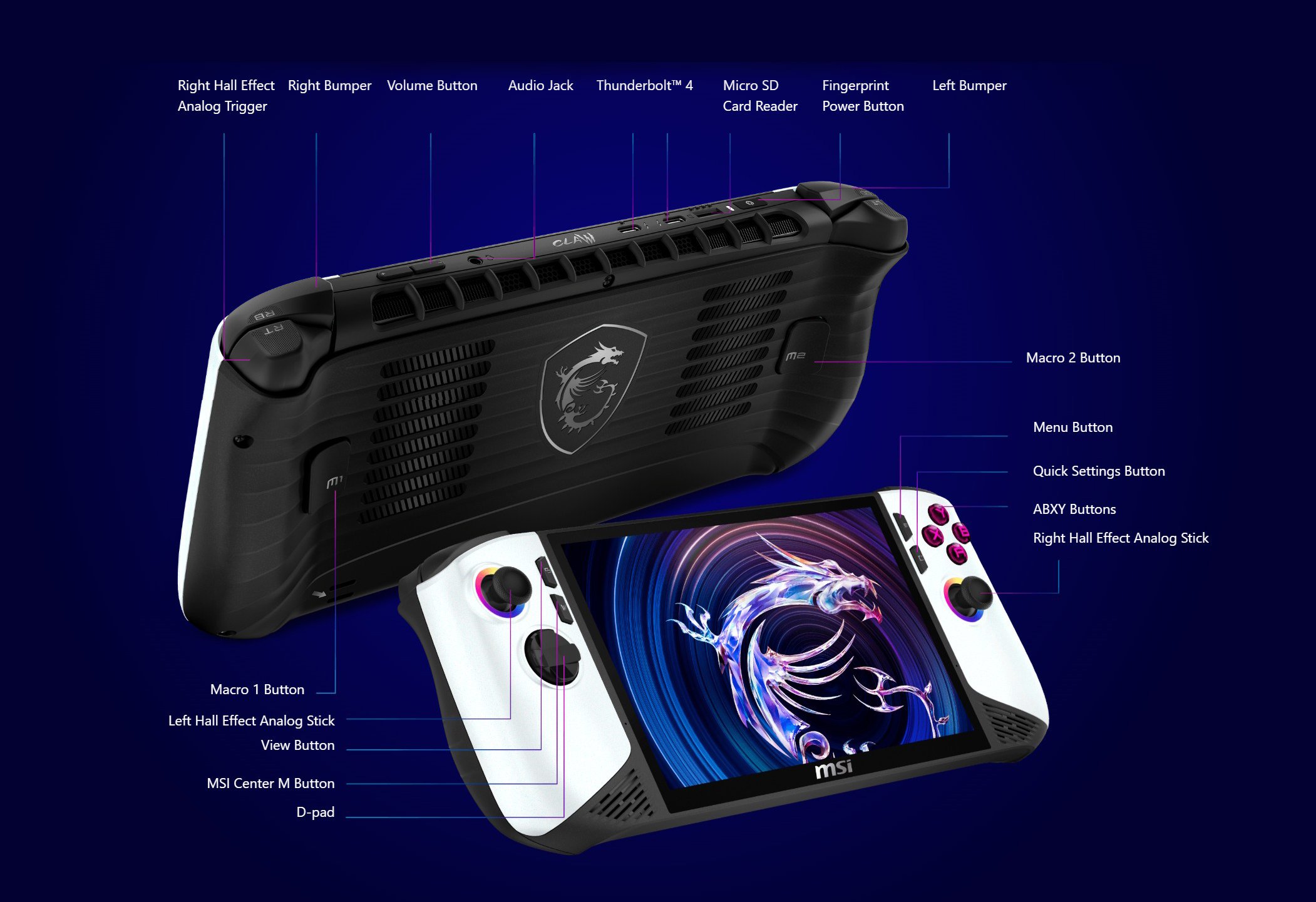 Claw 8 AI+ Polar Tempest Edition A2VM Handheld Gaming Console