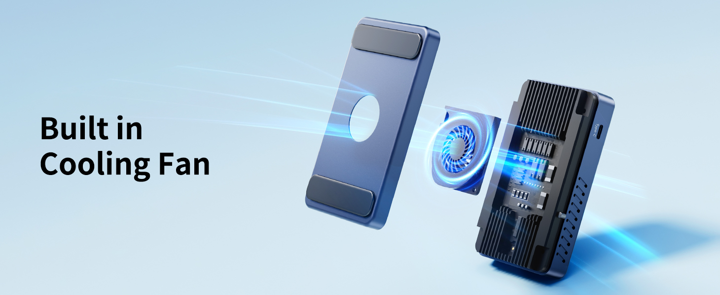 The solid aluminum alloy shell, combined with the corrugated surface and vents, is full of technolog