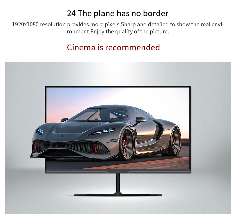 LGLO 24Inch Monitor 144hz 1920x1080 Built-in Speaker IPS Display Support VGA and HDMI VESA