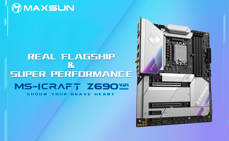 MAXSUN Motherboard Z690 iCraft WiFi Gaming PC Motherboard, 19+1 Power Stages (ATX, 12th Gen Intel Core, LGA 1700 Socket, DDR5, PCIe 5.0 x16, Dual 2.5G LAN, Quad M.2 Slots, ARGB) 1 computer motherboards