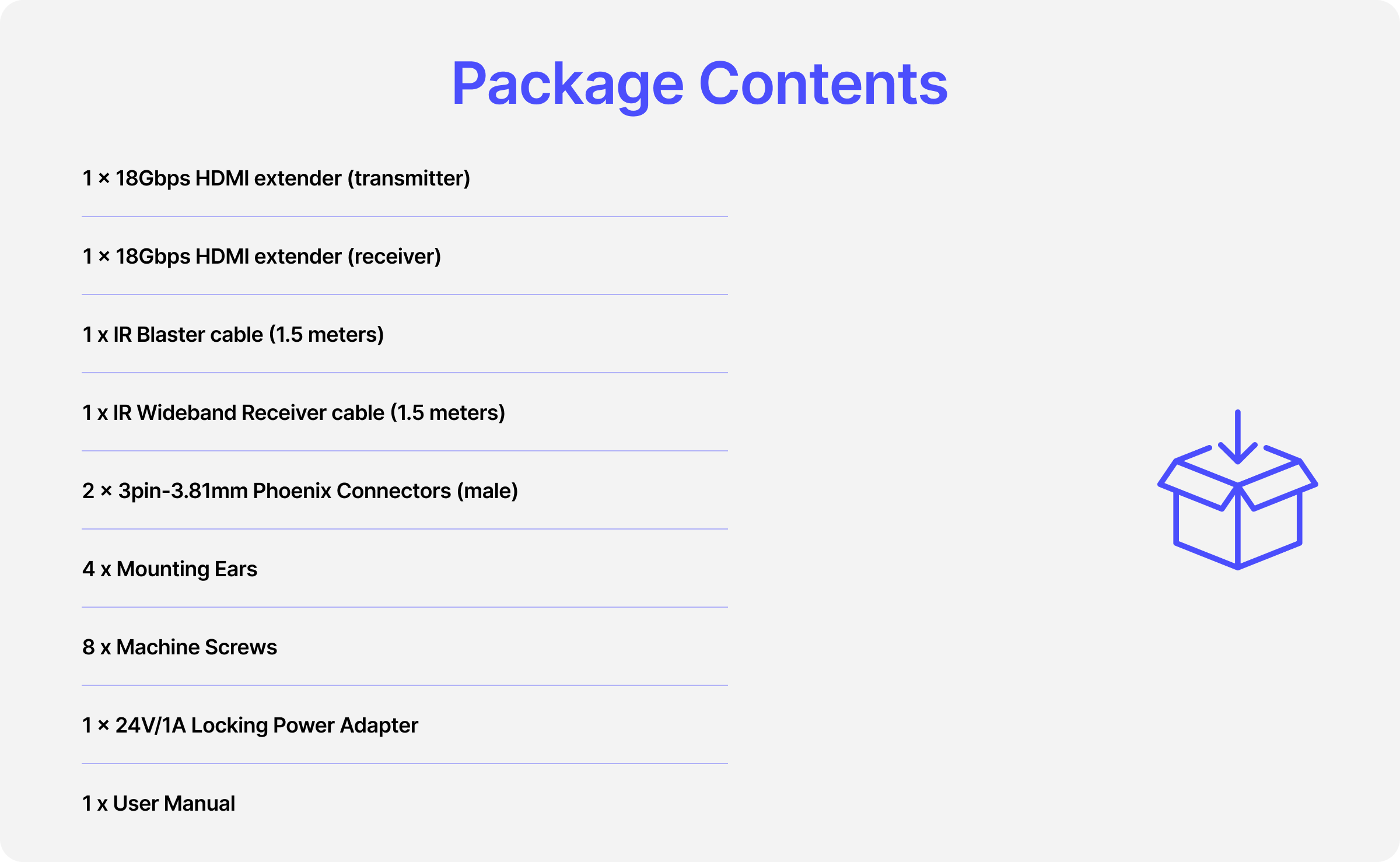 package contents