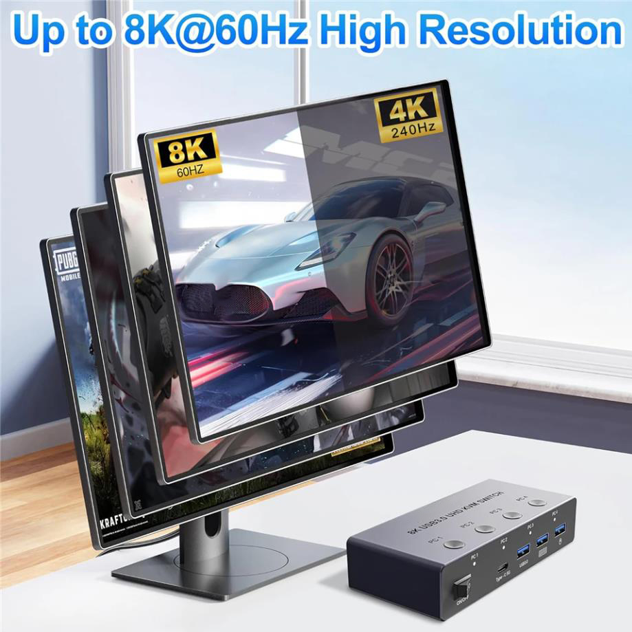 HDMI KVM Switch for 4 Computers: