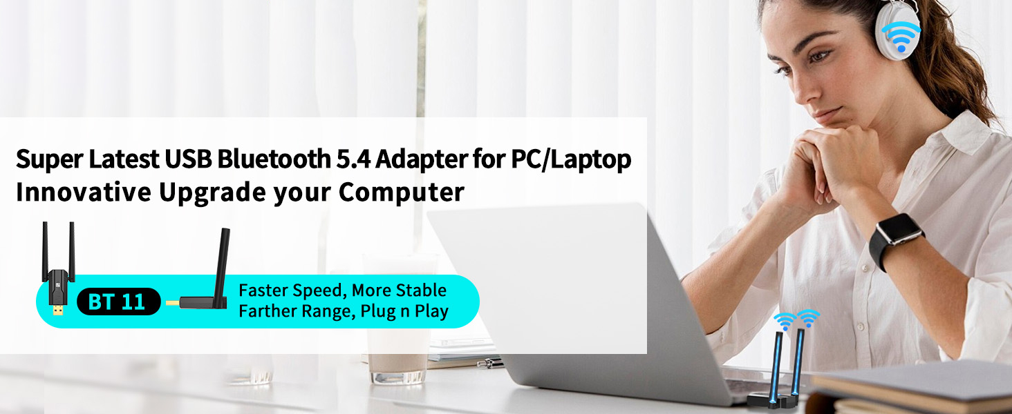 BT11 Adapter Built-in Advanced Realtek Bluetooth Chip, More Stable, Faster Speed