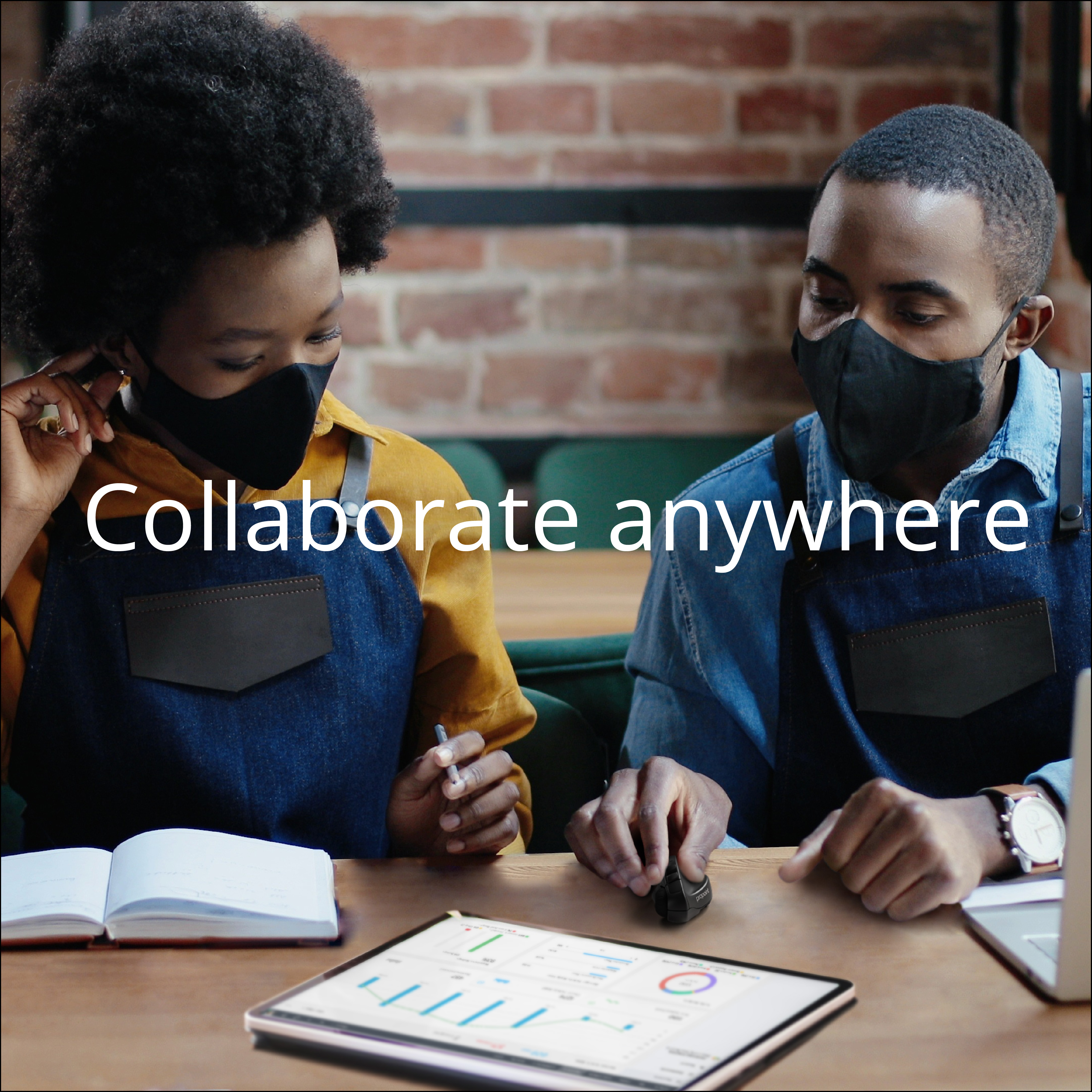 A couple collaborating on a work project
