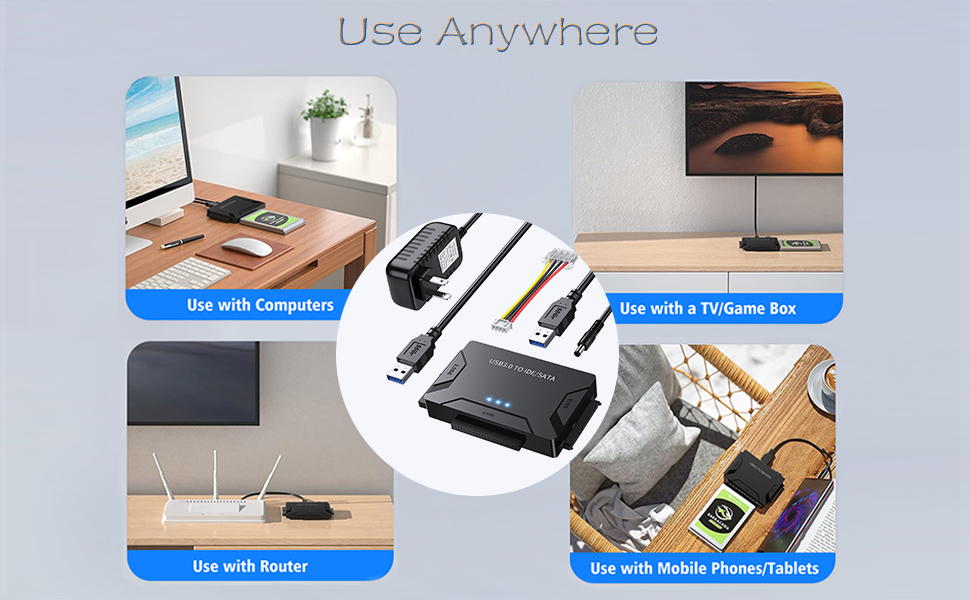 Perfect for gamers/pros! This hard drive reader combines USB 3.0 speed (SATA to USB adapter) and ded