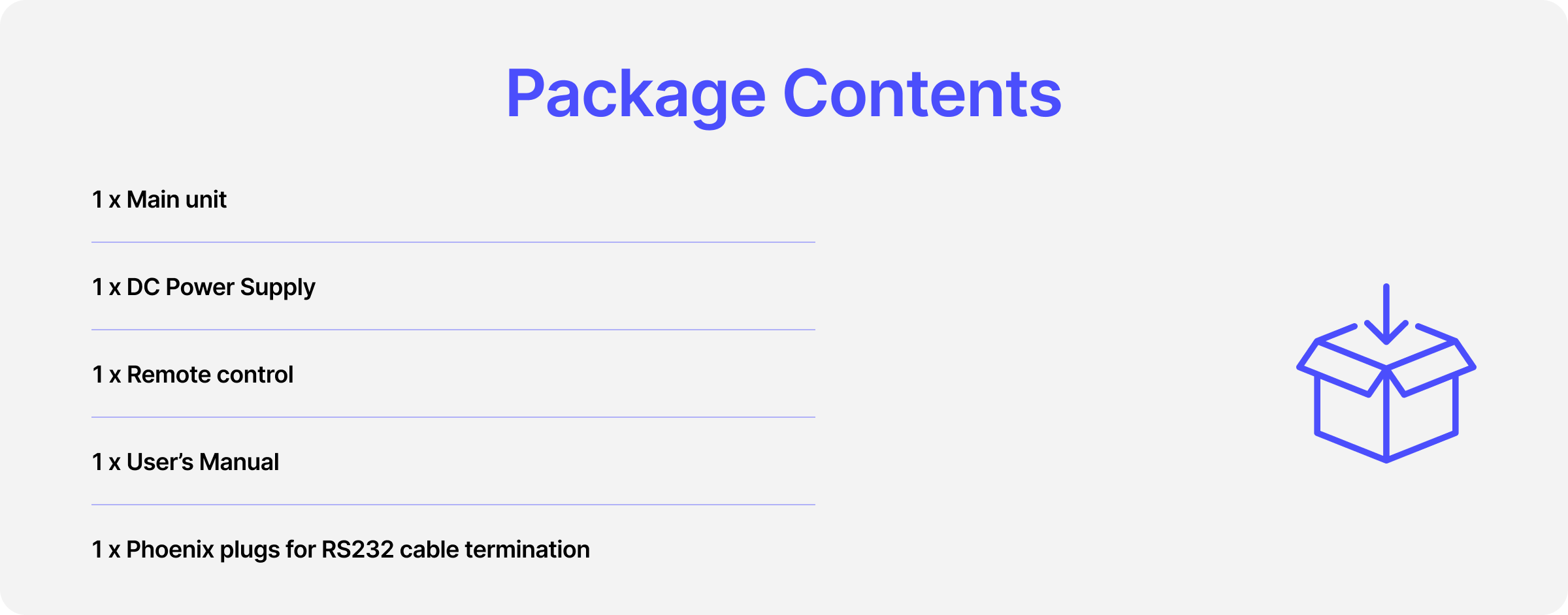 package contents
