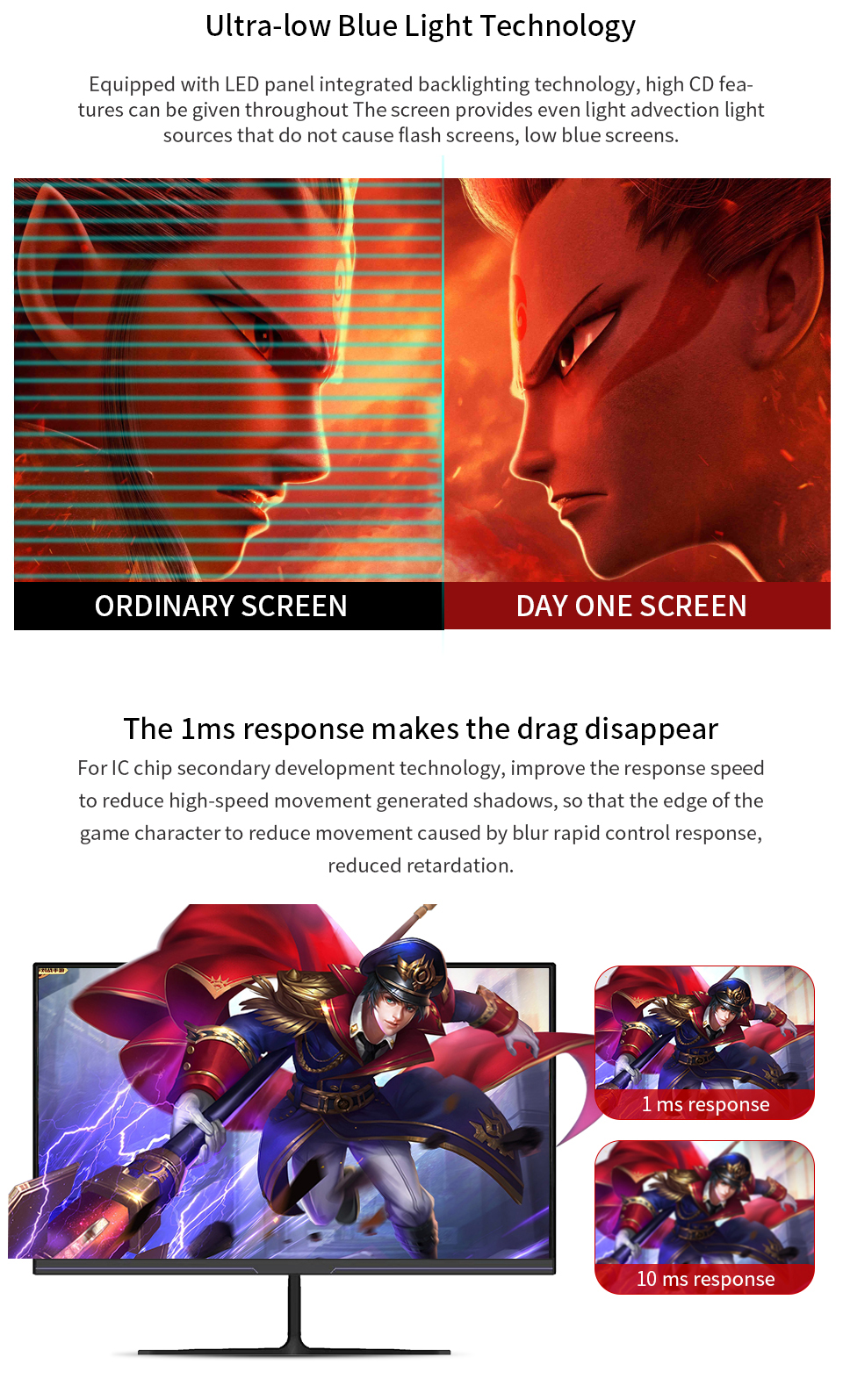 27 inch 2K HDR 2560x1440P 165Hz 100%sRGB monitor 1ms