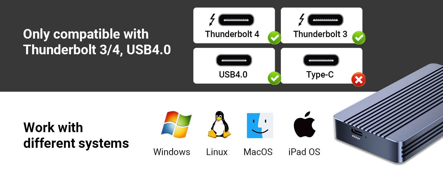 The TBU405Air is only compatible with Thunderbolt 3/4 and USB4.0 interfaces, not compatible with USB