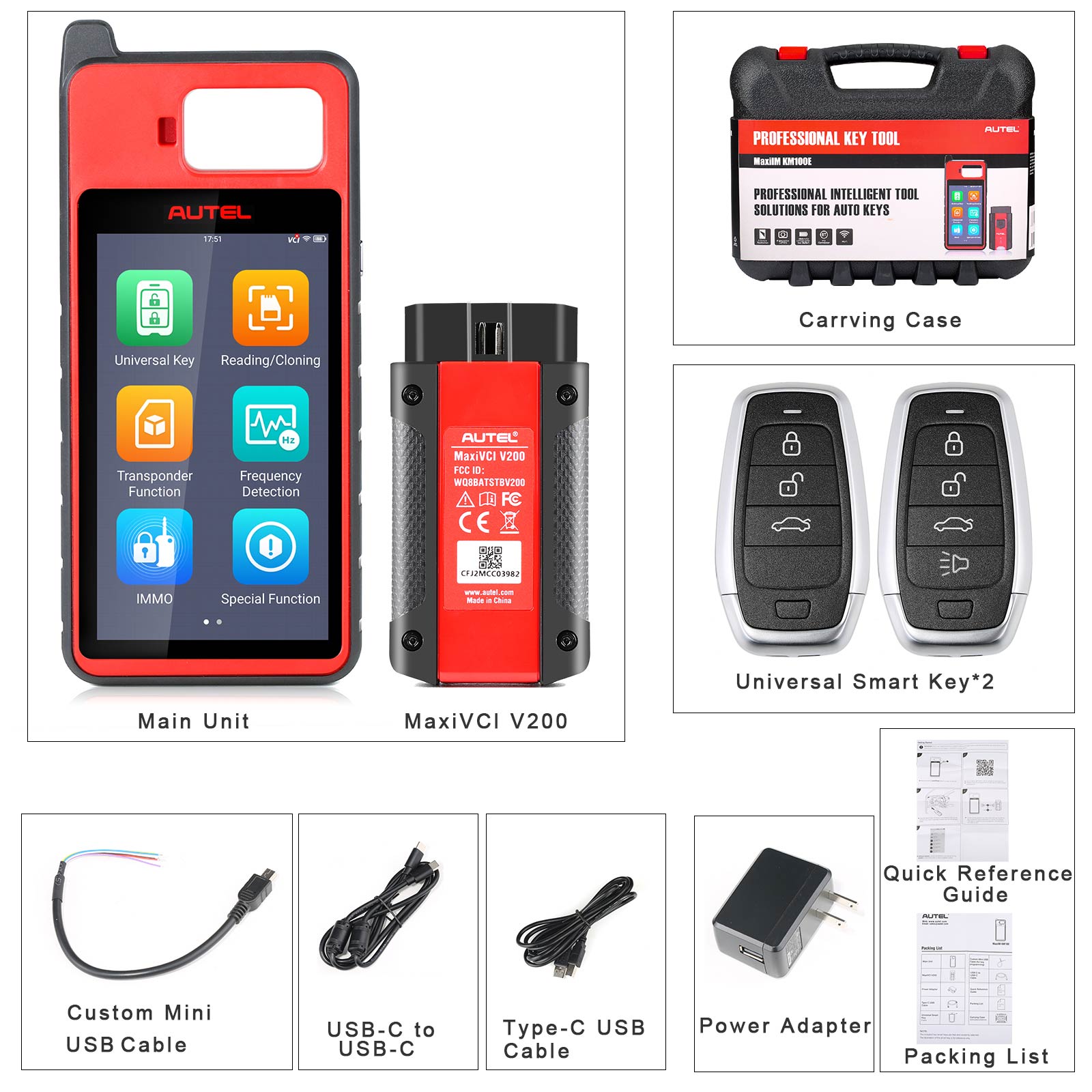 Autel MaxiIM KM100 Package List