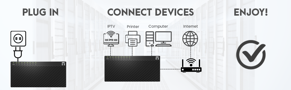 Netis ST3108C 8 Port 10/100Mbps Fast Ethernet Switch | Desktop Ethernet Splitter