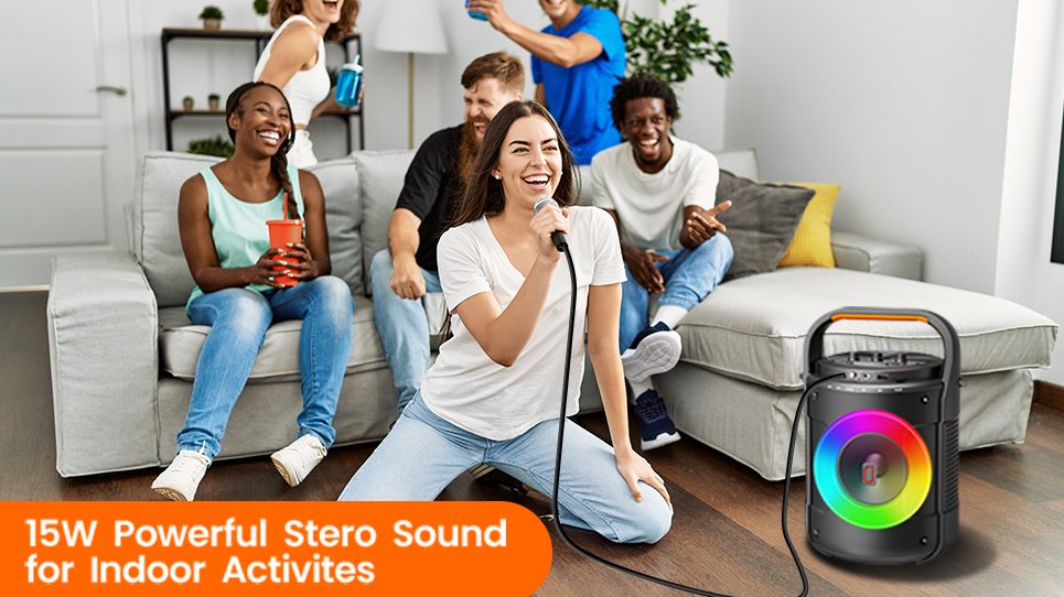 15W Powerful Stero Sound for Indoor Activities
