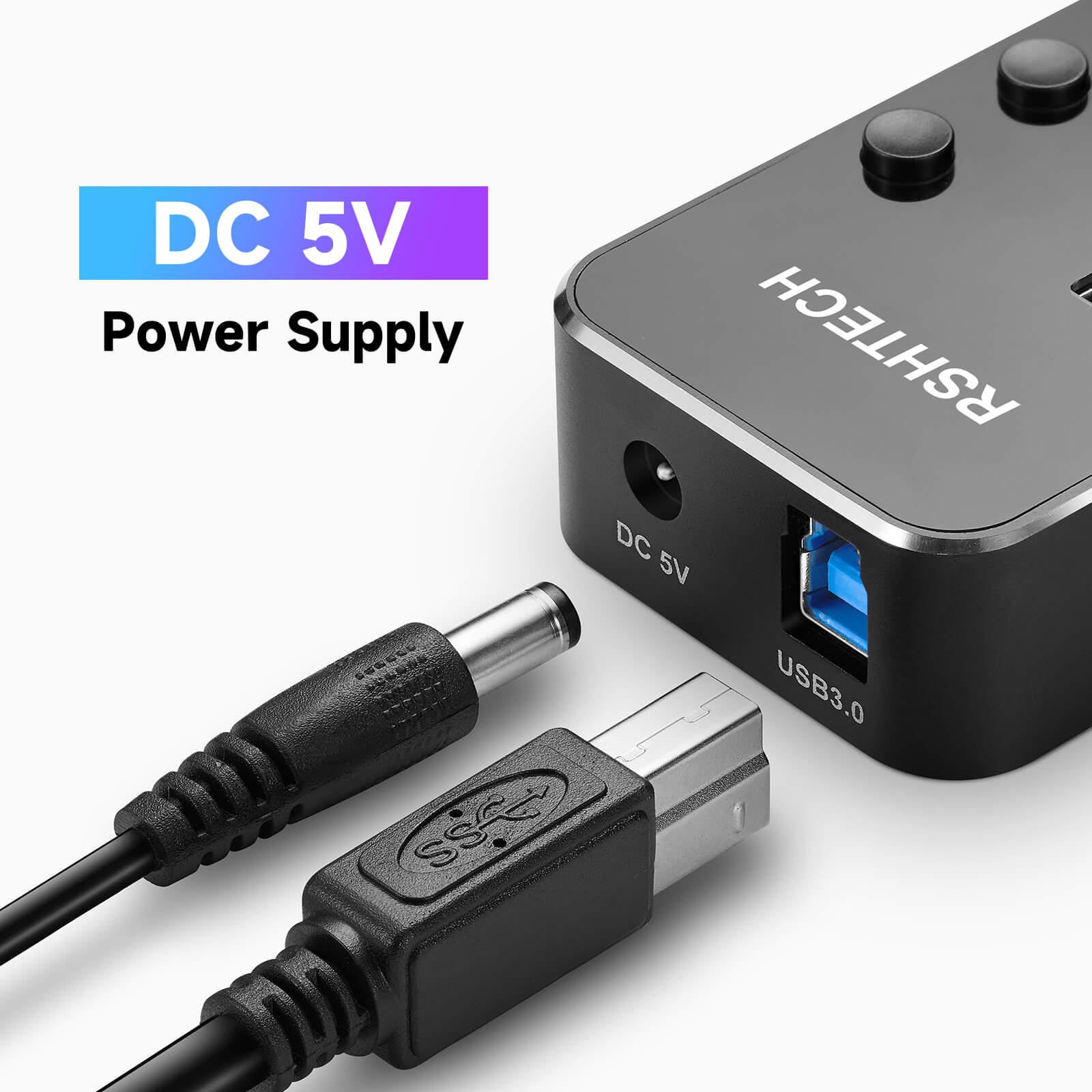 POWERE usb hub with power adapter