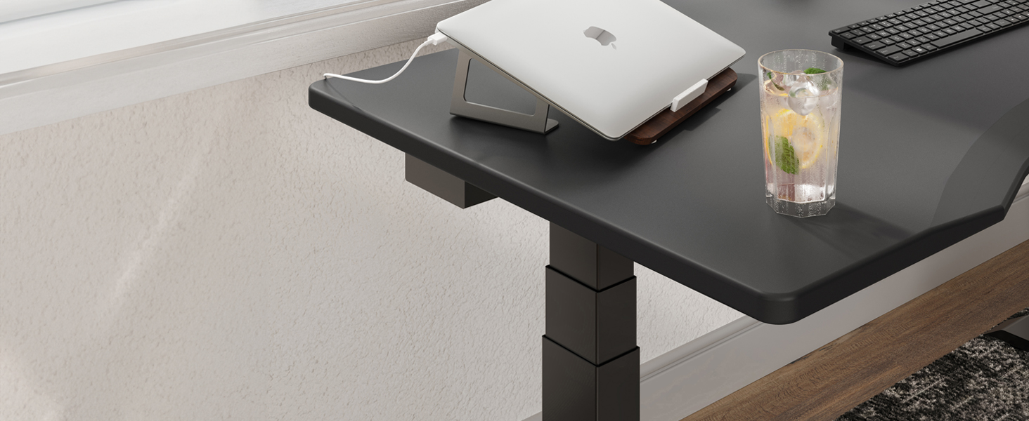 sit stand desk, standing desk, height adjustable desk, ergonomic desk, ergo edge, curved front desk