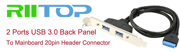 2 Ports USB 3.0 Female Back Panel