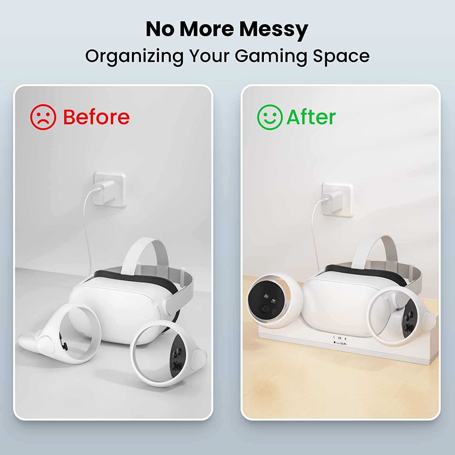 the charging dock makes your headset and controller tidy
