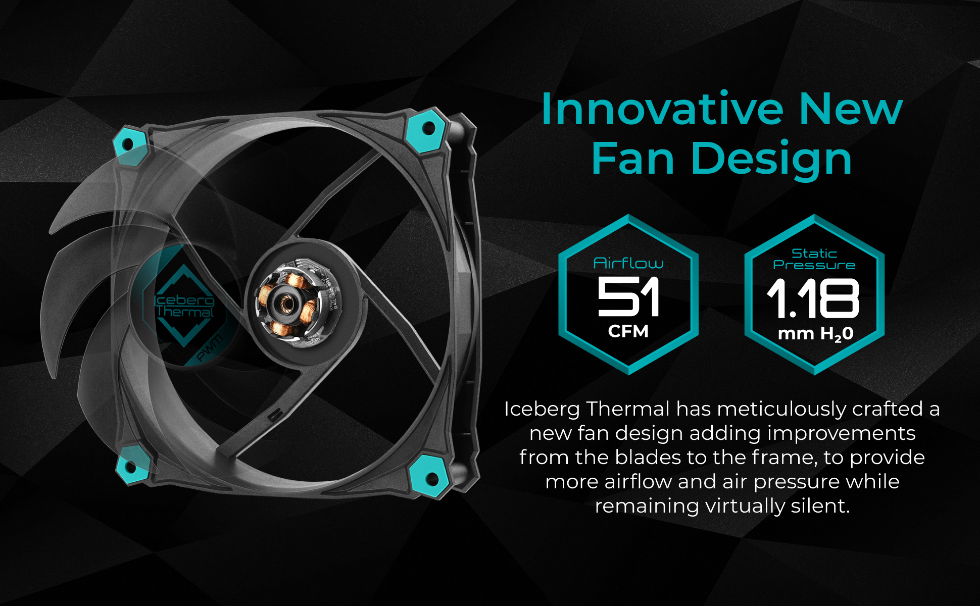 Iceberg Thermal IceGALE Silent PWM 120mm (Black) 3-PACK Quiet Optimized Airflow 4-Pin Case Fans 4 image for this item