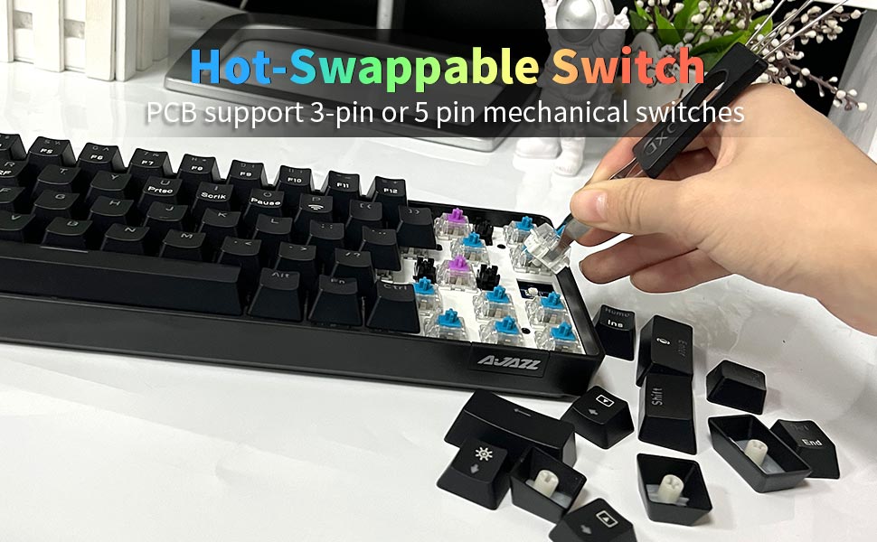 65% hot swappable keyboard